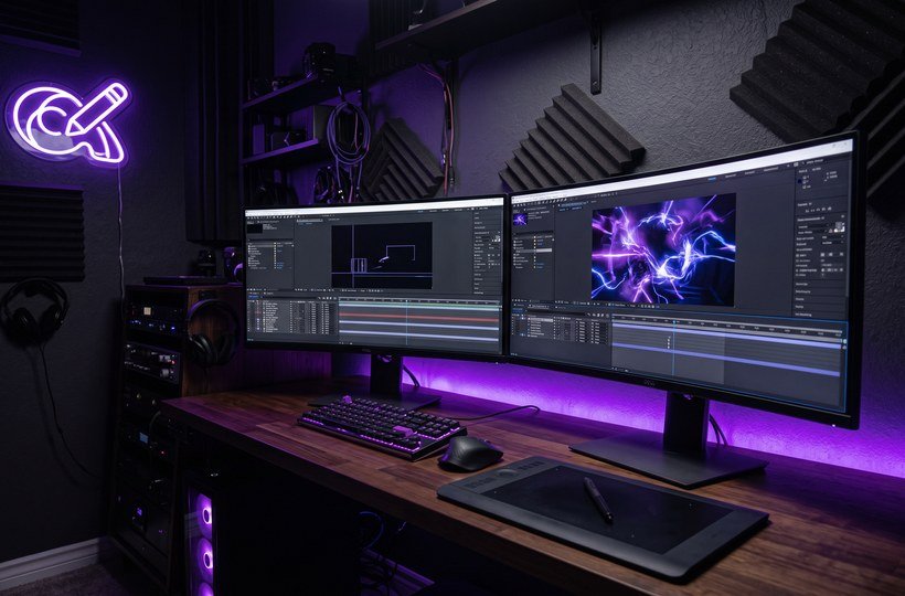 Motion graphics studio workstation